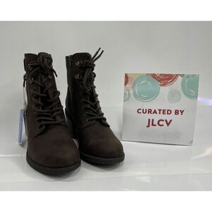 White Mountain Women's Dorian Heeled Combat Boots - Dark Brown 5.5M